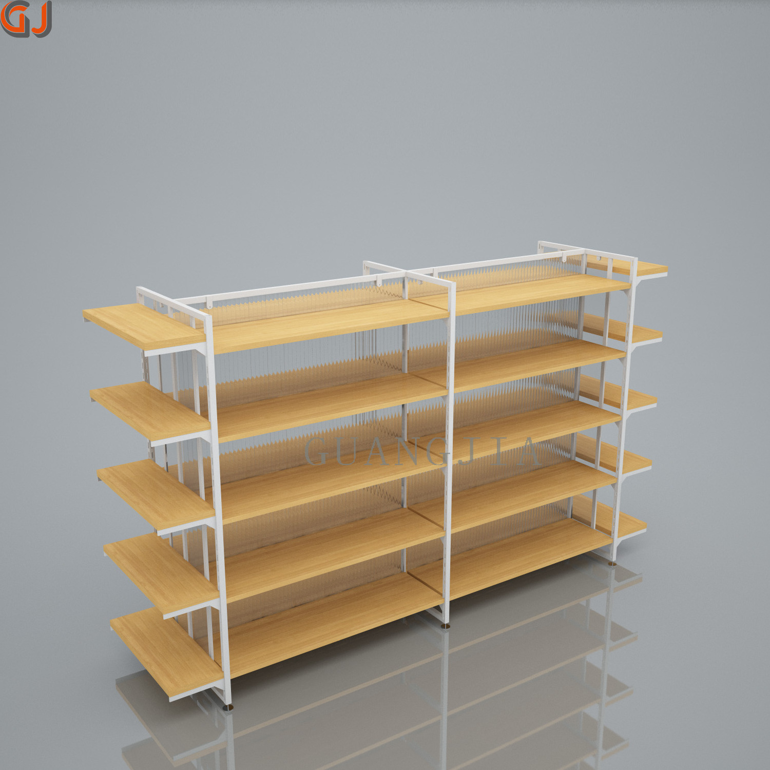 Stationery store display shelves gondola shelving design wooden metal showcase with hook or panel