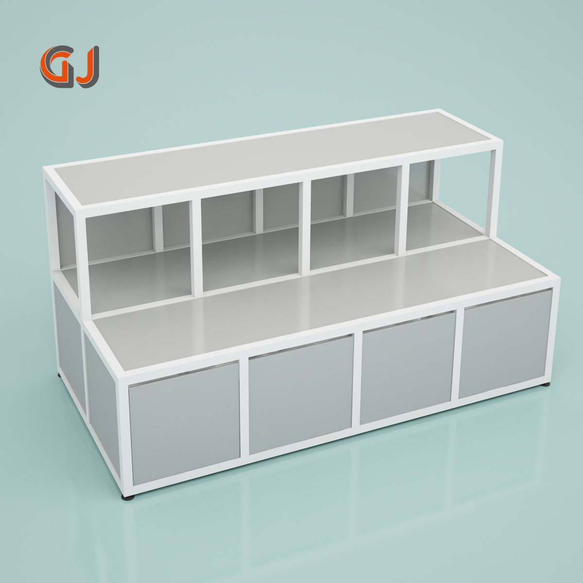 Retail Stationery Shop Floor Wood Door Display Stand Cosmetic Display Table Racks Modern Shop Furniture Design