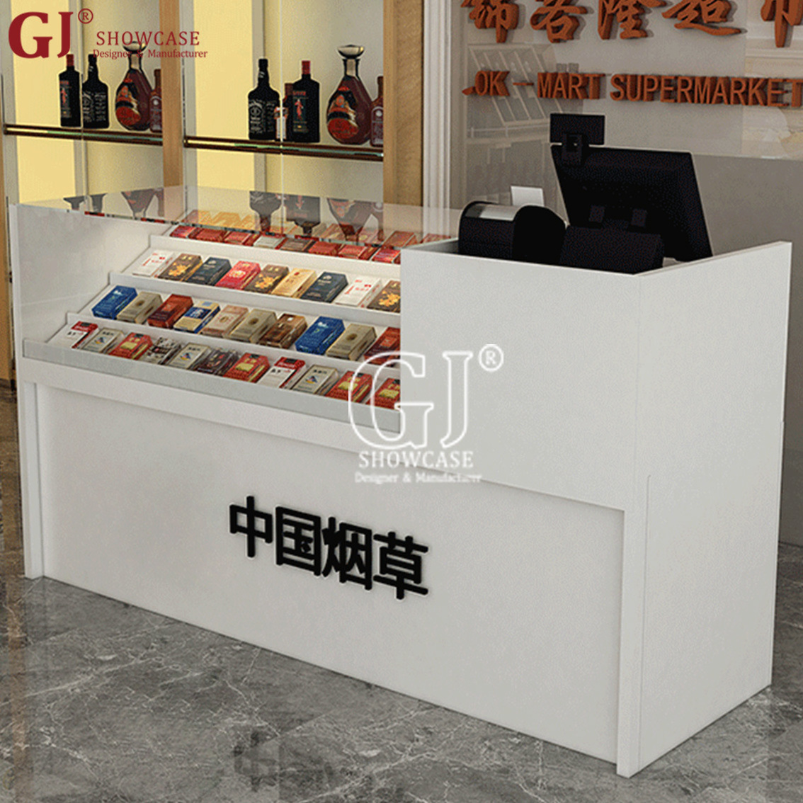 Tobacco cigarette display furniture cabinet,cigarette sale rack stand convenience store tobacco cashier rack display equipment