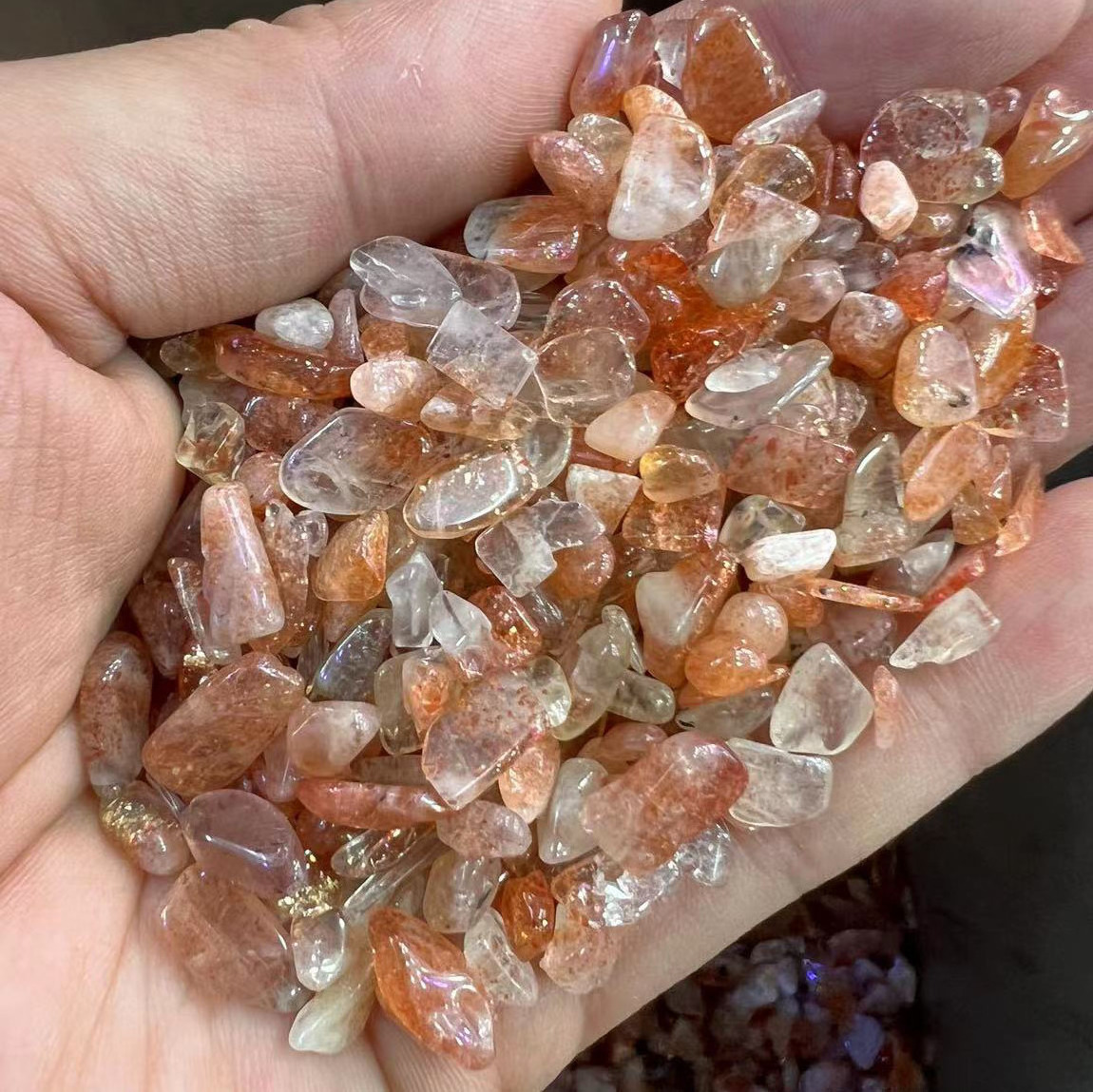 Wholesale Raw Natural Gemstone Sun Stone Crafts Healing Tumbled Stones Bulk Crystal Healing  Crystal Chips Crystal Gravel