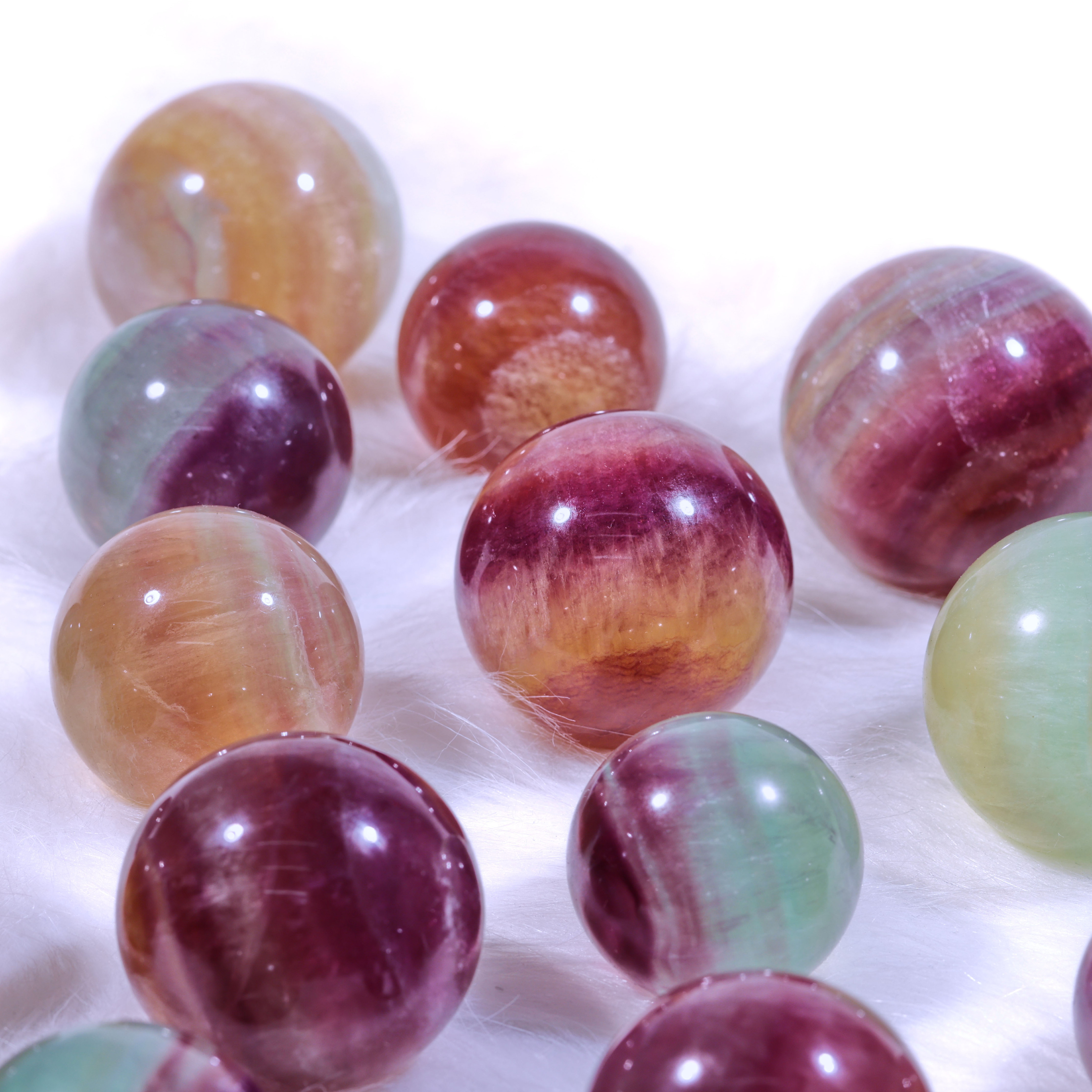 High Quality Natural Rainbow Fluorite Sphere Hand Polished Crystal for Healing and Love Theme Wholesales