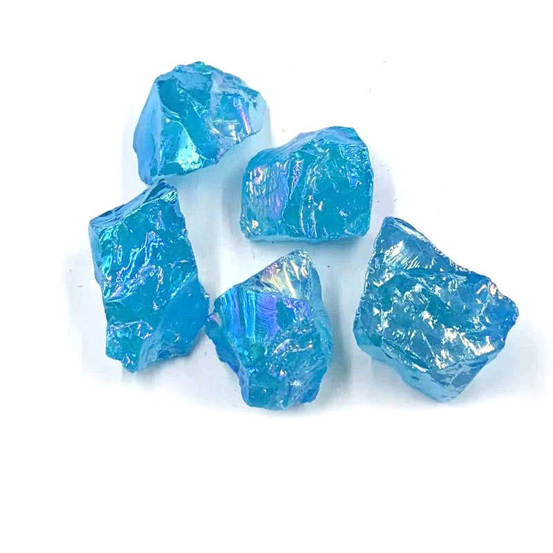 New Arrival Carved Blue Aqua Aura Rough Stone Natural Crystal Healing Raw Stones for Home Decoration Feng Shui Style Love Theme