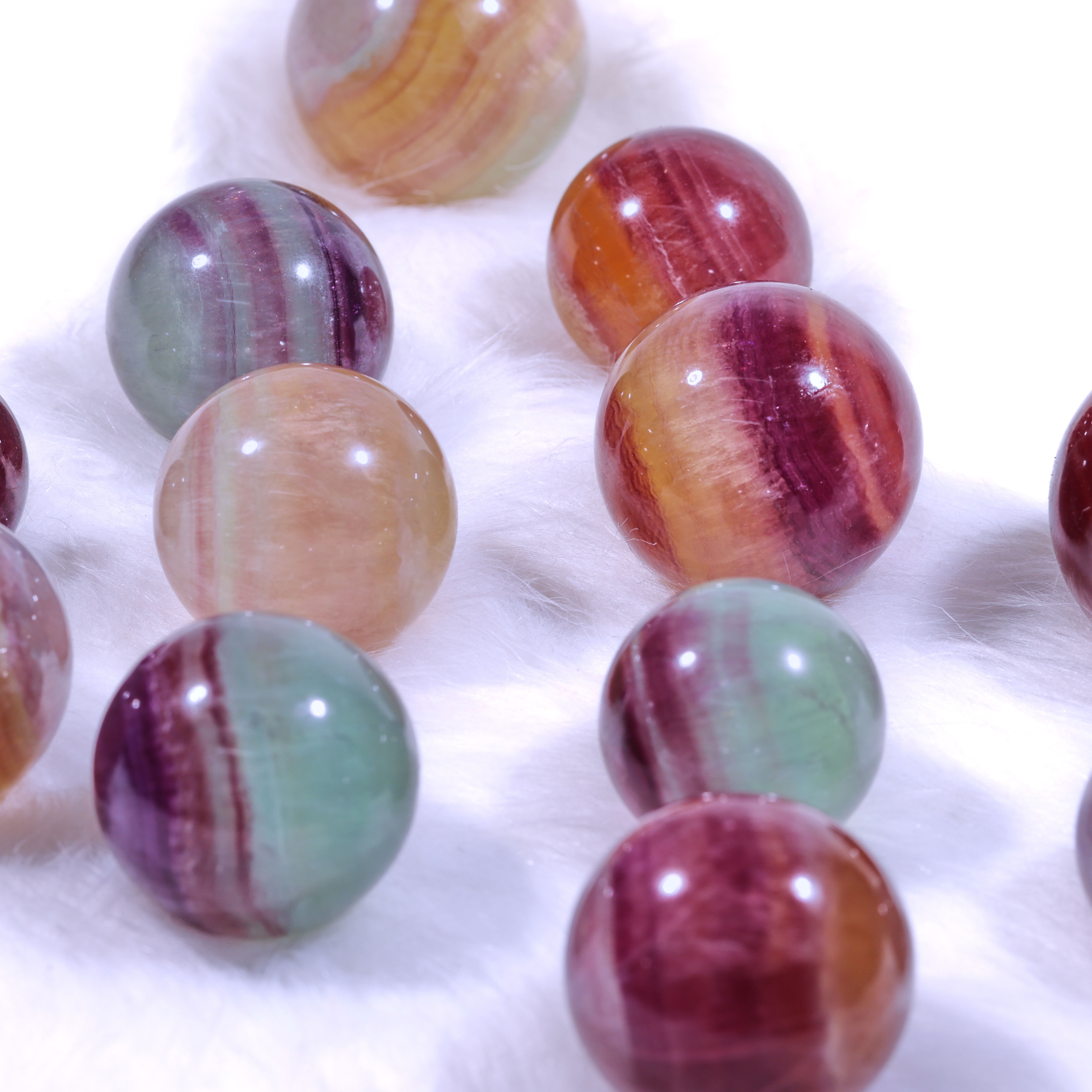 High Quality Natural Rainbow Fluorite Sphere Hand Polished Crystal for Healing and Love Theme Wholesales