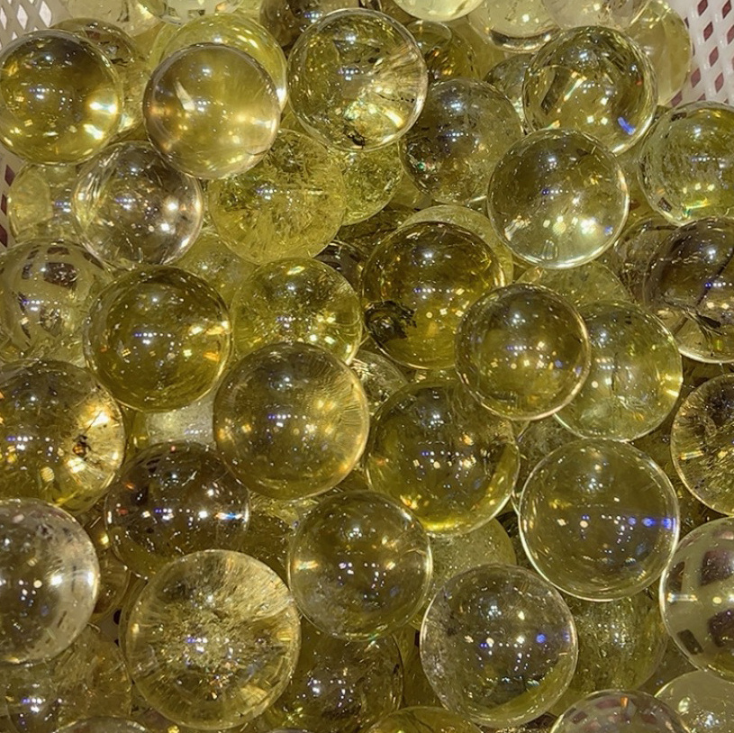 High Quality Crystal Sphere Ball Healing Gemstone balls Polished Natural Citrine Sphere For Crystal Crafts