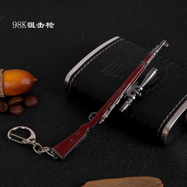 Military Gun Key Mini Toy Mini Metal Damascus Custom Cf Pocket Knife Sword Dp 28 M24 Alloy Keychain