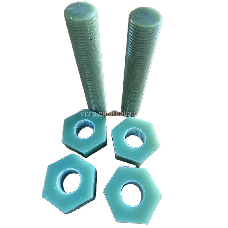 Fiberglass composite hex head bolt and nut FRP threaded rods GRP Fiber fasteners