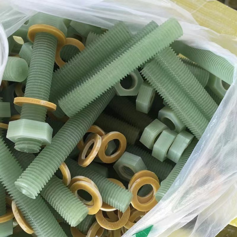 FRP bolt and nut fiber bolts nuts GRP fiberglass threaded bolts with hex nut FRP fastener M6 M8 M12