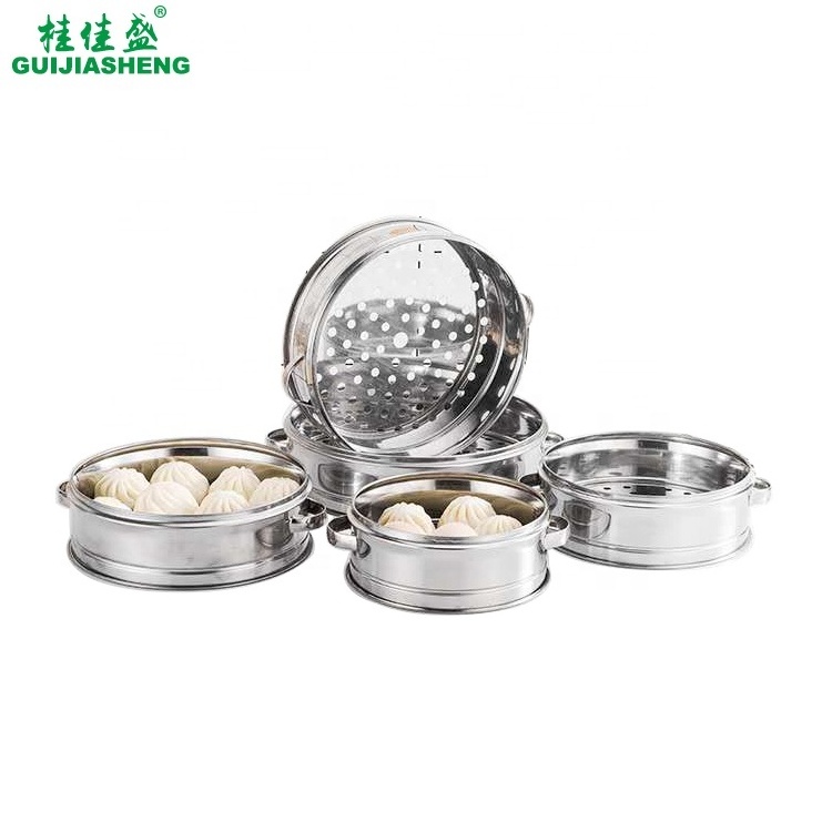 Natural Stainless Steel Steamer Baskets with Handle&Lid for Steaming Food Kitchen Fold Rice Steam Cooker