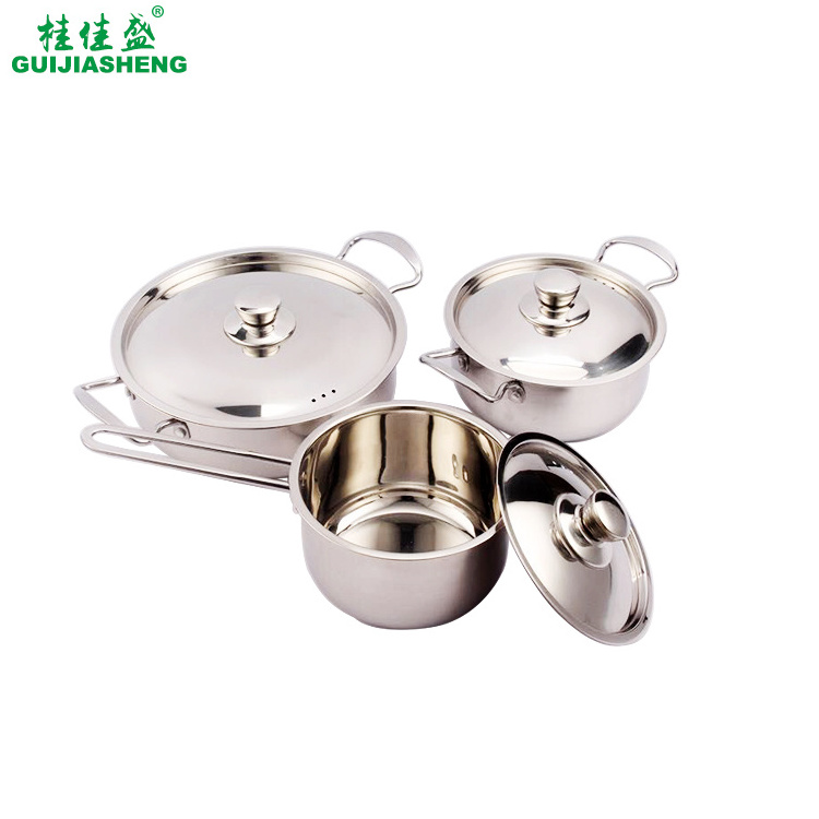 6pcs Stainless steel cooking stock pot set kitchen king cookware