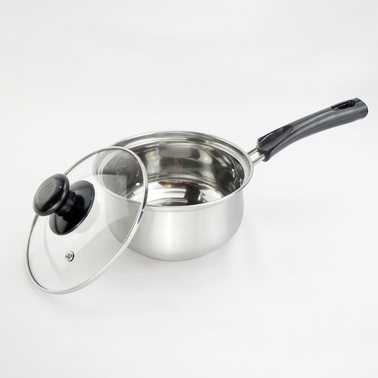 16/18/20cm 3pcs Stainless Steel Milk Pot Sets Small Sauce Soup Pot Noodle Milk Pan Milk Pan Cooking Pot Noodles Food Soup Pan