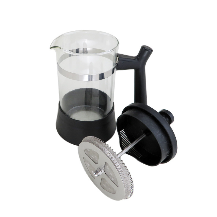 600ml Hot Selling Portable Travel French Press Coffee Maker Glass French Press With BPA Free Plastic Flame