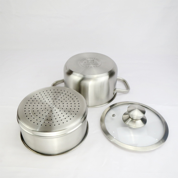 Factory High Quality 304 Stainless Steel Dumplings Seafood Cooking Food Steamer And Small Home Cooking Pots with 1 Tier And Lid