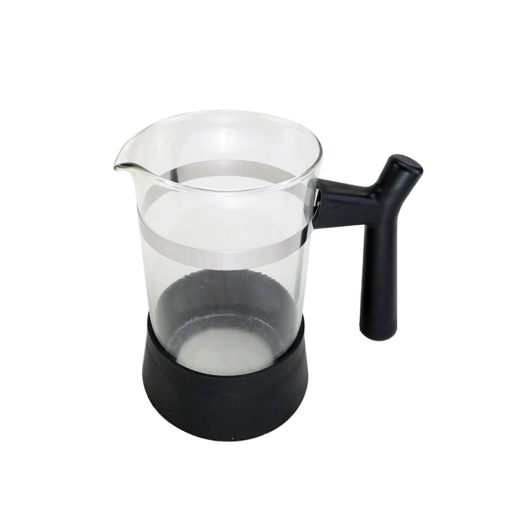 600ml Hot Selling Portable Travel French Press Coffee Maker Glass French Press With BPA Free Plastic Flame