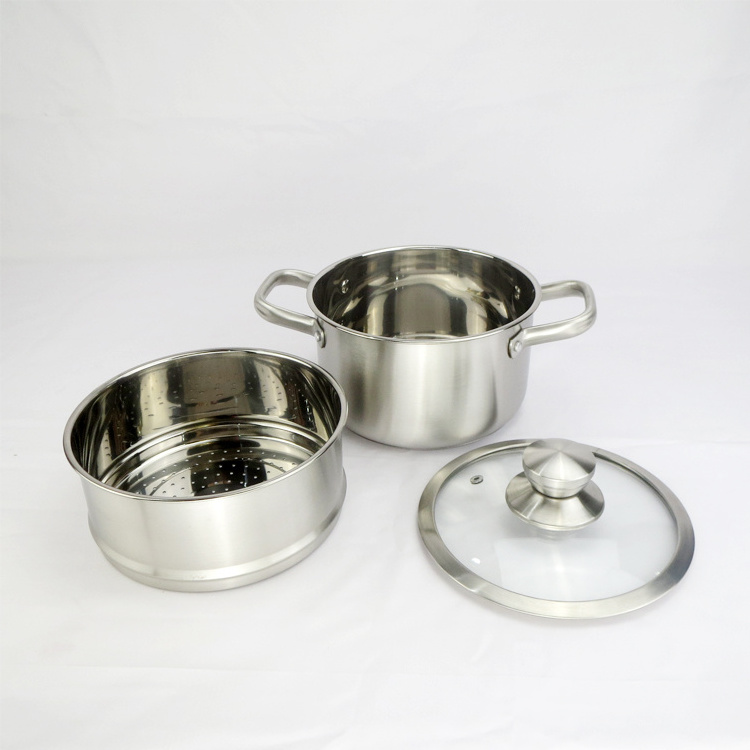 Factory High Quality 304 Stainless Steel Dumplings Seafood Cooking Food Steamer And Small Home Cooking Pots with 1 Tier And Lid