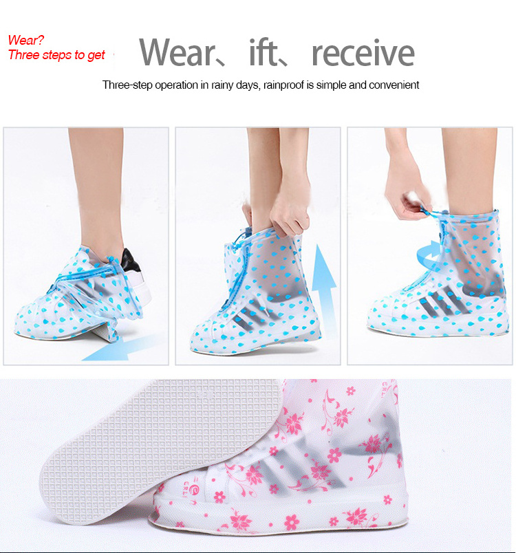 Hot Sale Clear Rain Boot Anti Slip Rainy Reusable Waterproof Rubber Silicone Shoe Cover