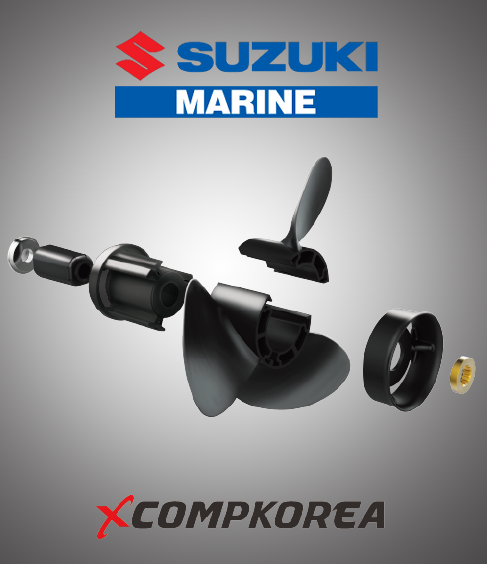 XCOMP HONDA MERCURY MARINER  SUZUKI TOHATSU YAMAHA HP Hub Kit Blade Replaceable Propeller for Outboard Marine