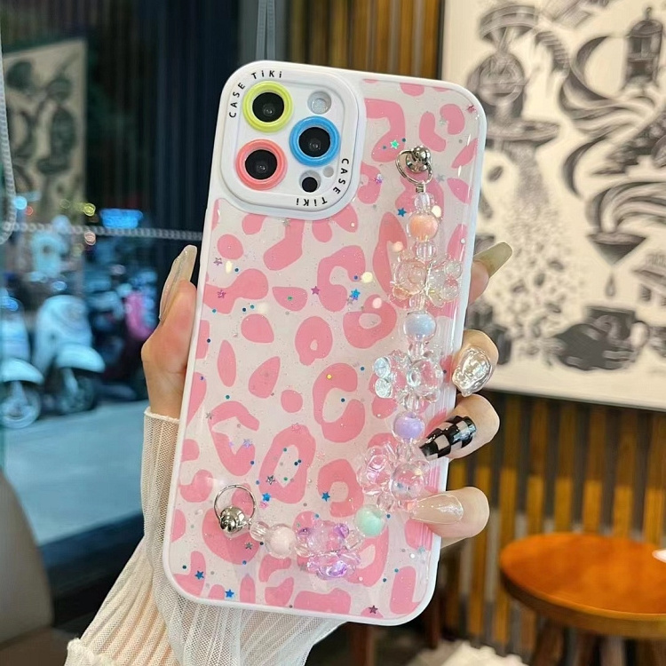 Two-In-One Painted Eye Glue And Bear Bracelet Cell Phone Case for iPhone