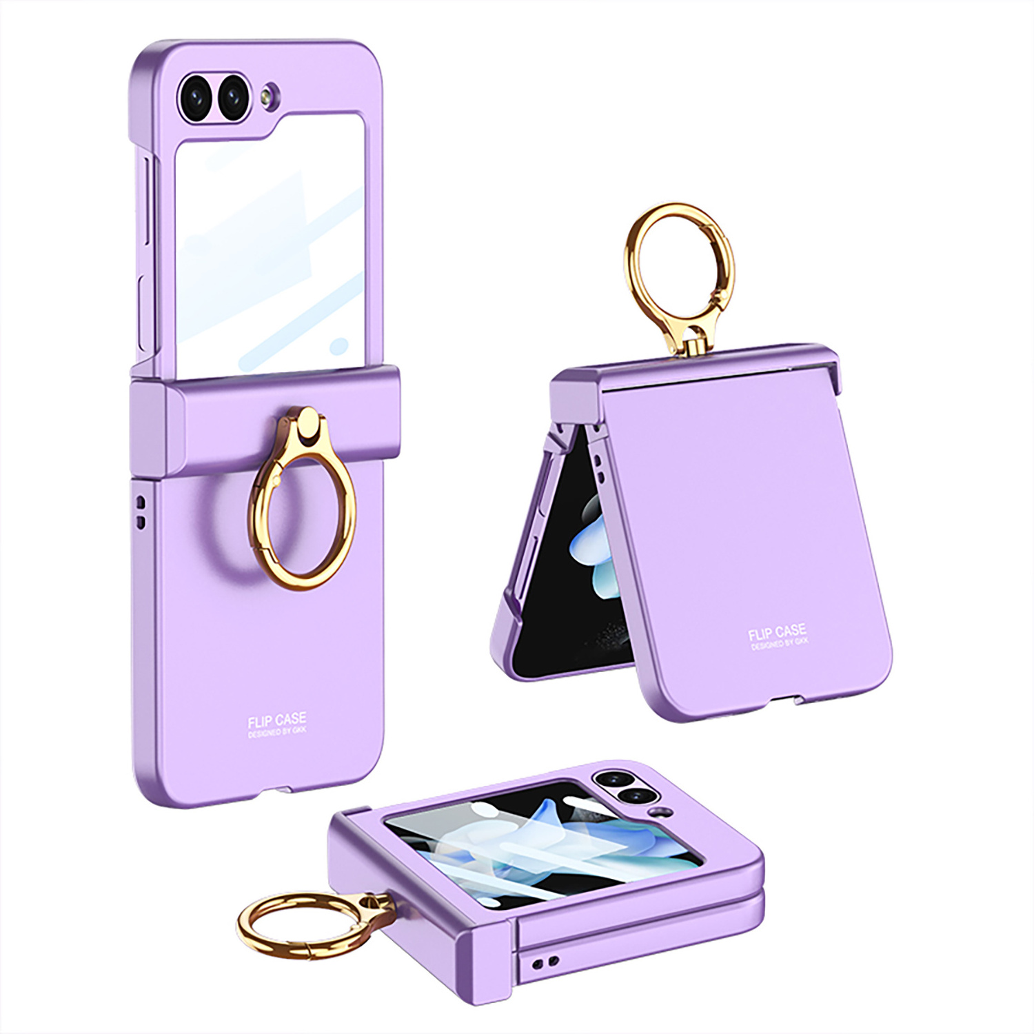 Galaxy z flip5 z flip 4 case PC finger ring folding cell phone case for samsung galaxy z flip 5 z flip 4 pc with hinge ring