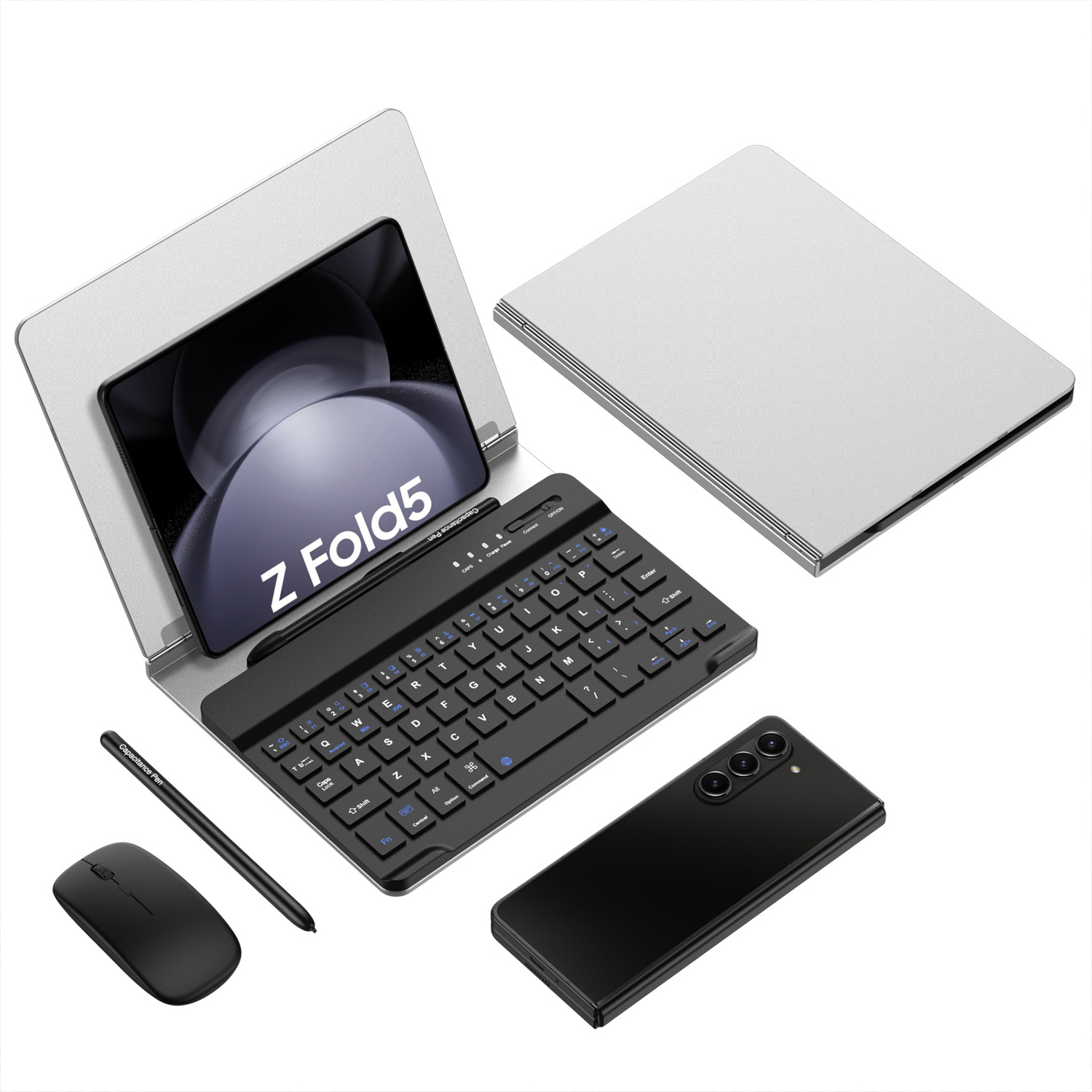 Portable Mini Keyboard for Iphone Ipad Samsung Series with Stand and Mouse Pen Connected with Bluetooth Designed by GKK