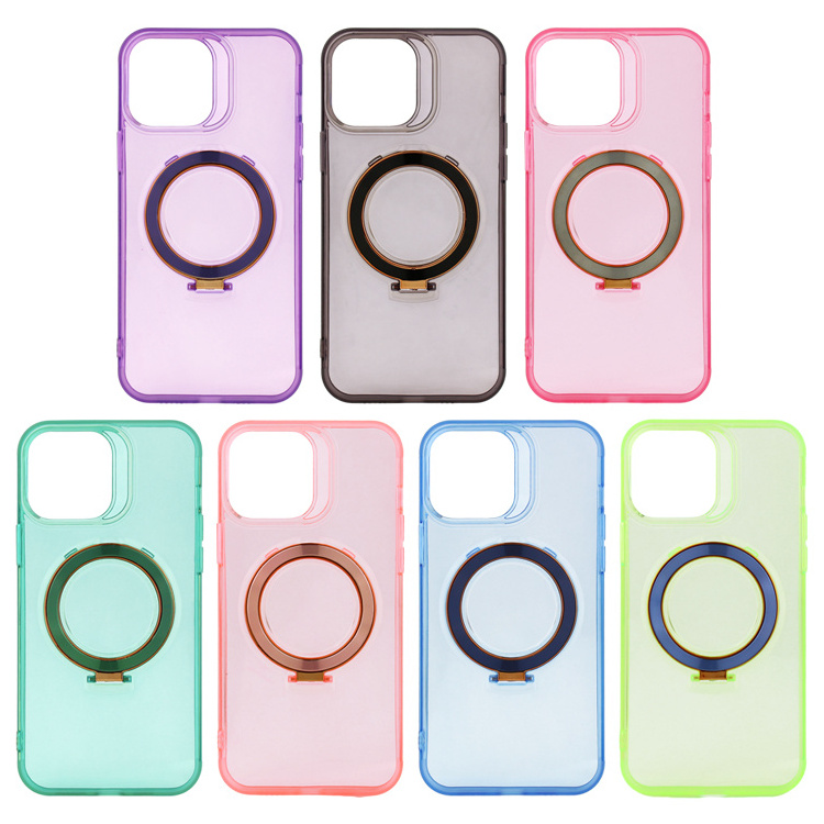 Bright Transparent Monochrome + CD Magnet Coil Cell Phone Case for iPhone