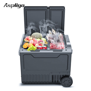 30L 40L 50L Portable Camping Car Freezer Fridges dual zone Refrigerator With Wheels And Handle