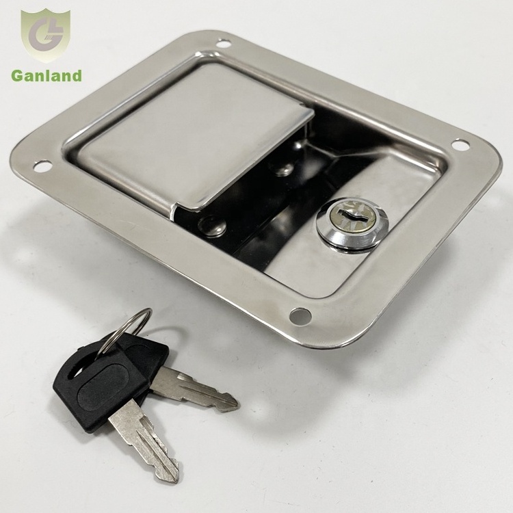 Stainless Steel Toolbox Paddle Latch Lock With Keys Van Lock GL-12128