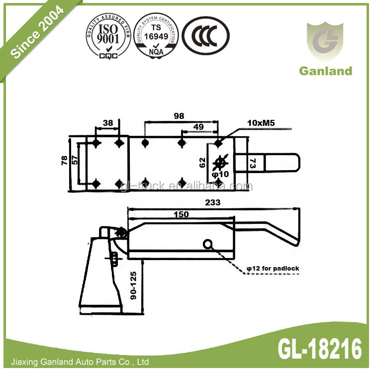 GL-18216 Offset Complete Latch Kit For Walk-in Refrigerators Freezers