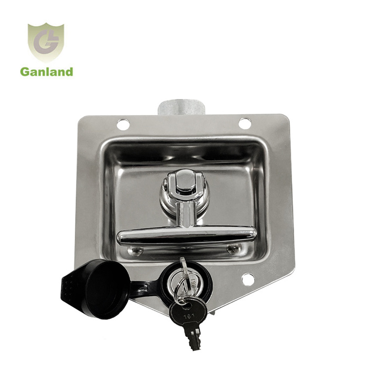 GL-12113 Zinc Plated Steel Paddle Lock Tear Drop Latch Rotary Locking Recessed Tool Box Lock 0.6kgs Length 121mm