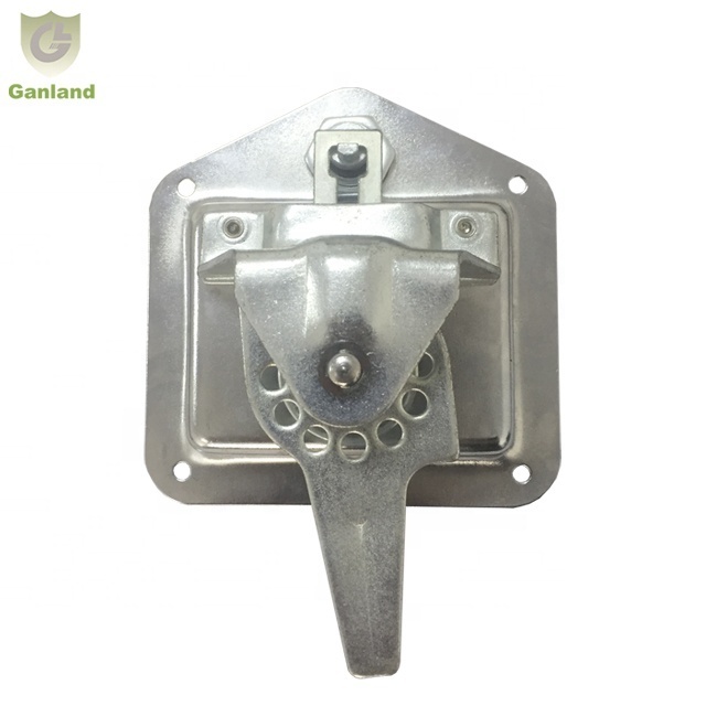 GL-12113 Zinc Plated Steel Paddle Lock Tear Drop Latch Rotary Locking Recessed Tool Box Lock 0.6kgs Length 121mm