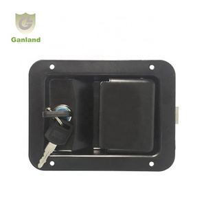 GL-12126 Zinc Plated SteelTruck Black Painted Cabinet Lock Paddle Lock Latch Large Paddle Handle Lock Length 140mm Weight 0.5kgs