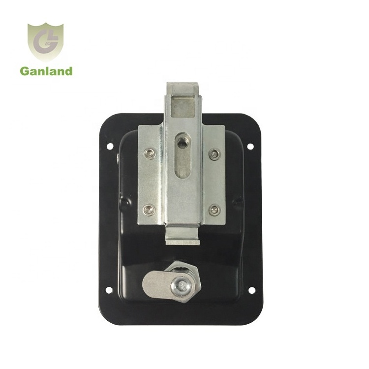 GL-12126 Zinc Plated SteelTruck Black Painted Cabinet Lock Paddle Lock Latch Large Paddle Handle Lock Length 140mm Weight 0.5kgs