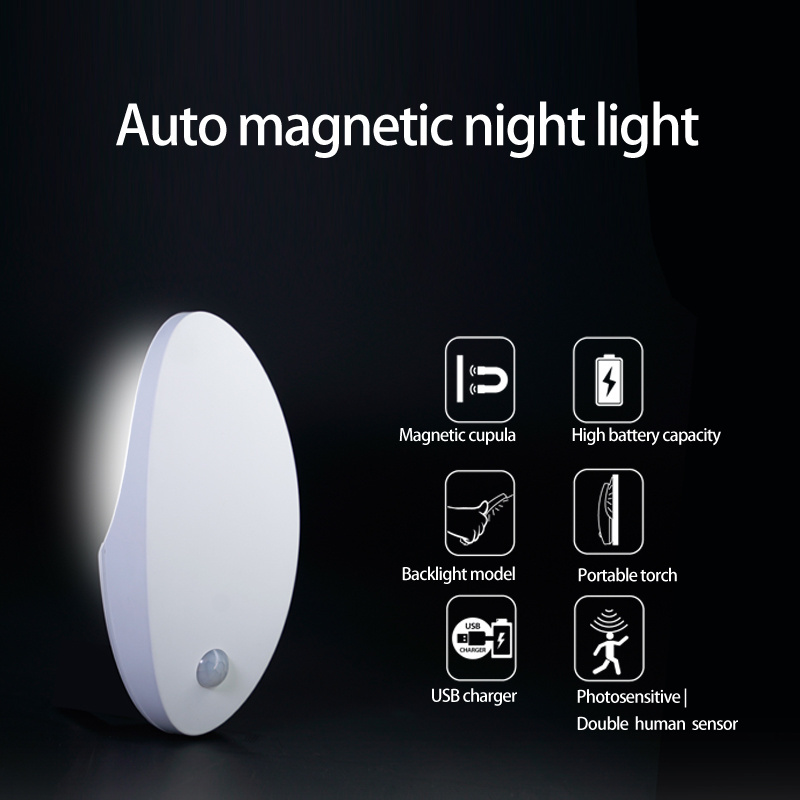 Wireless Motion Sensor USB Rechargeable Lamp for Stairs Cupboard Counter Pantry Stick-on night light