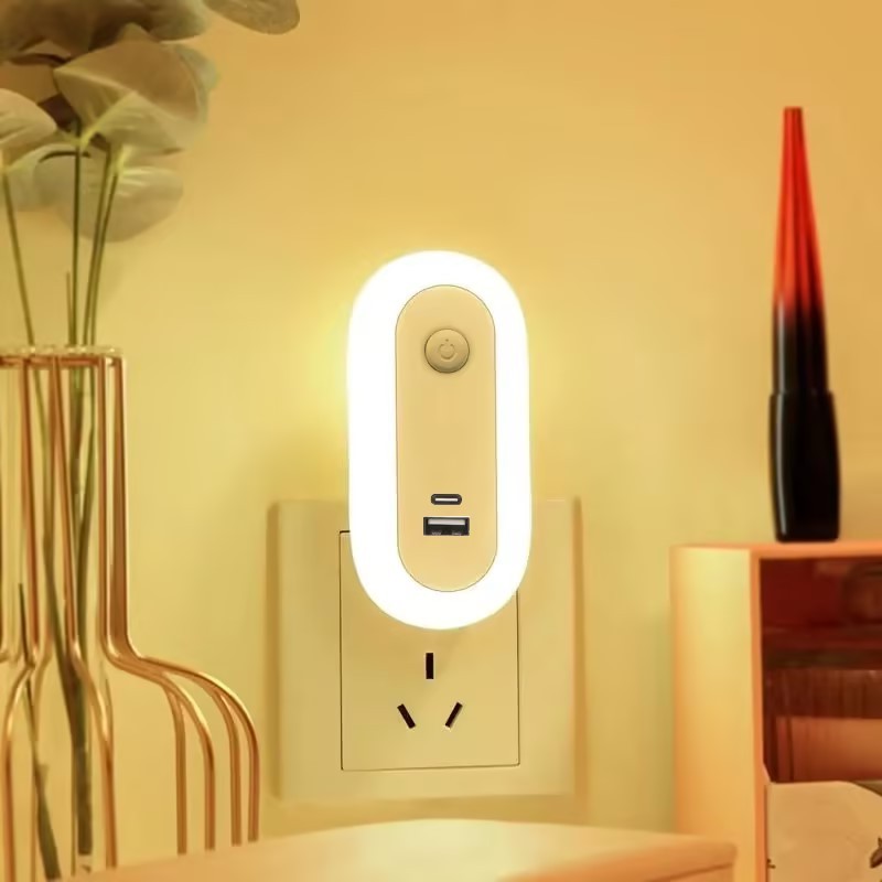 A94T New Design Motion Sensor Led Plug In Night Light Touch Dimmable Night Light For Bedroom Office Toilet Smart Night Light