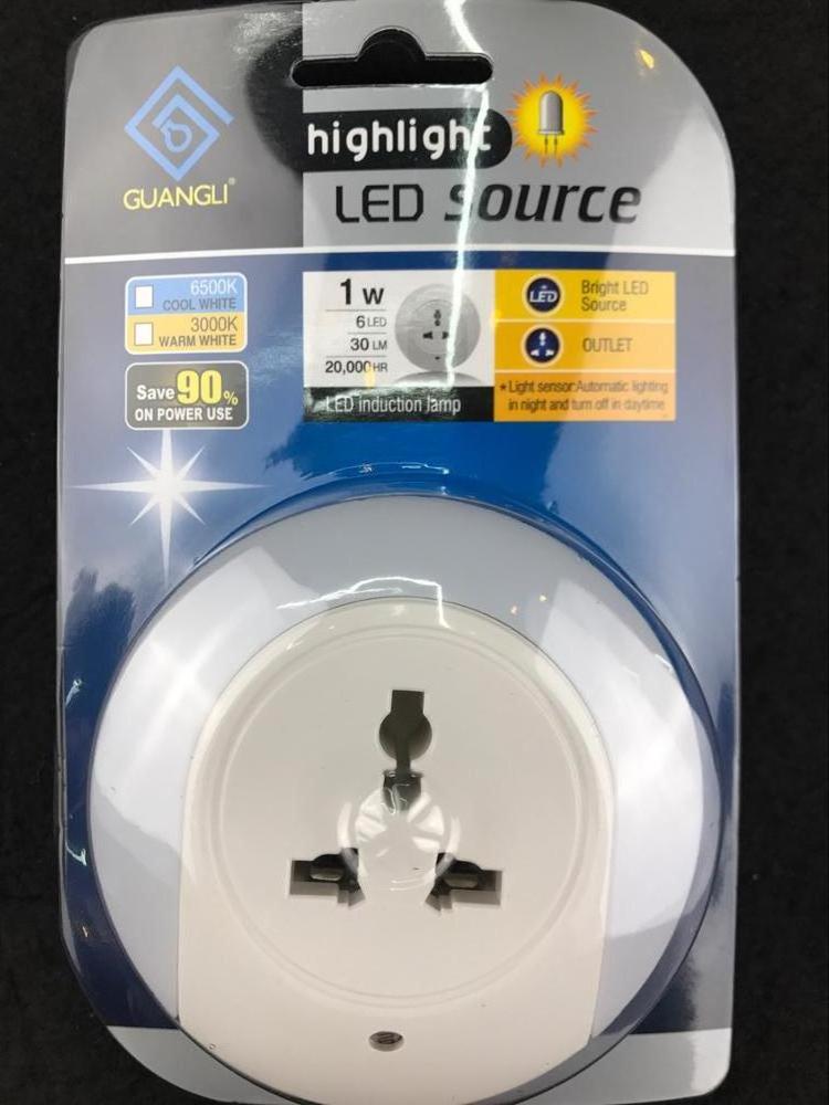 OEM A78C BEST SALE SENSOR NIGHT LIGHT LED NIGHT LAMP PLUG IN  WITH BS 3 in 1 SOCKET DUSK TO DAWN