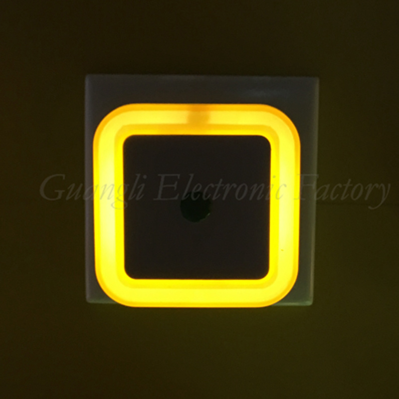 W081 OEM Lamp with Auto Dusk to Dawn Sensor for Baby Bedroom US EU plug in square shape LED sensor Night Light