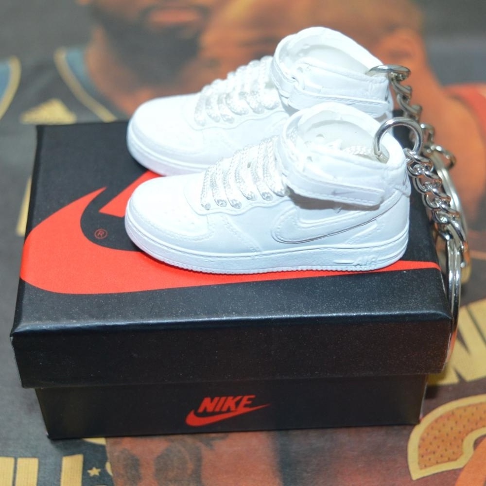 Promotional pvc 3d mini air force 1 sneaker basketball shoe keychain