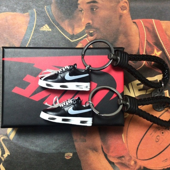 Promotional pvc 3d mini air force 1 sneaker basketball shoe keychain