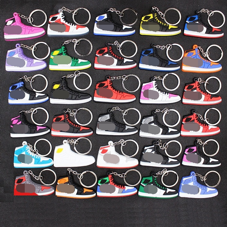 Dropshipping high quality factory direct sale rubber 2D mini sneaker keychains