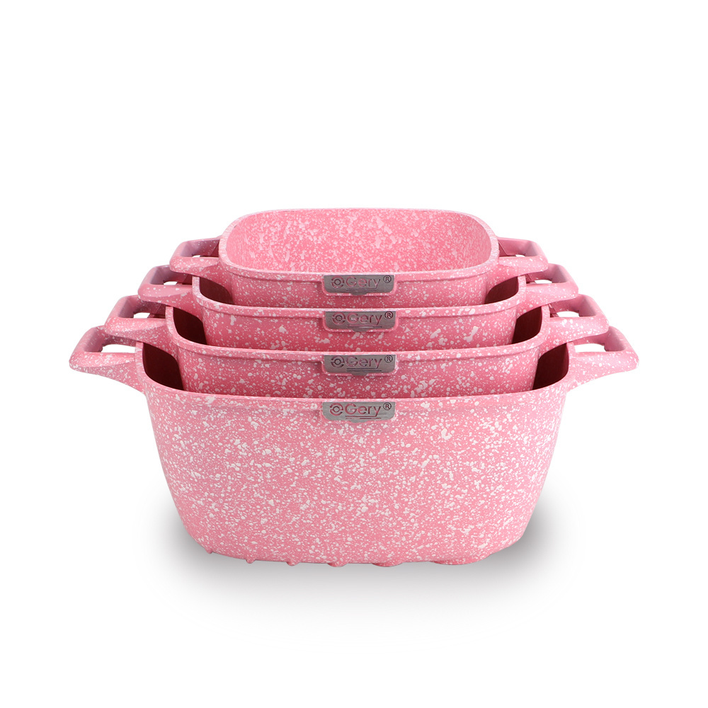 kitchen wear die cast  cookware set cooking pots Pink die cast aluminum pot set