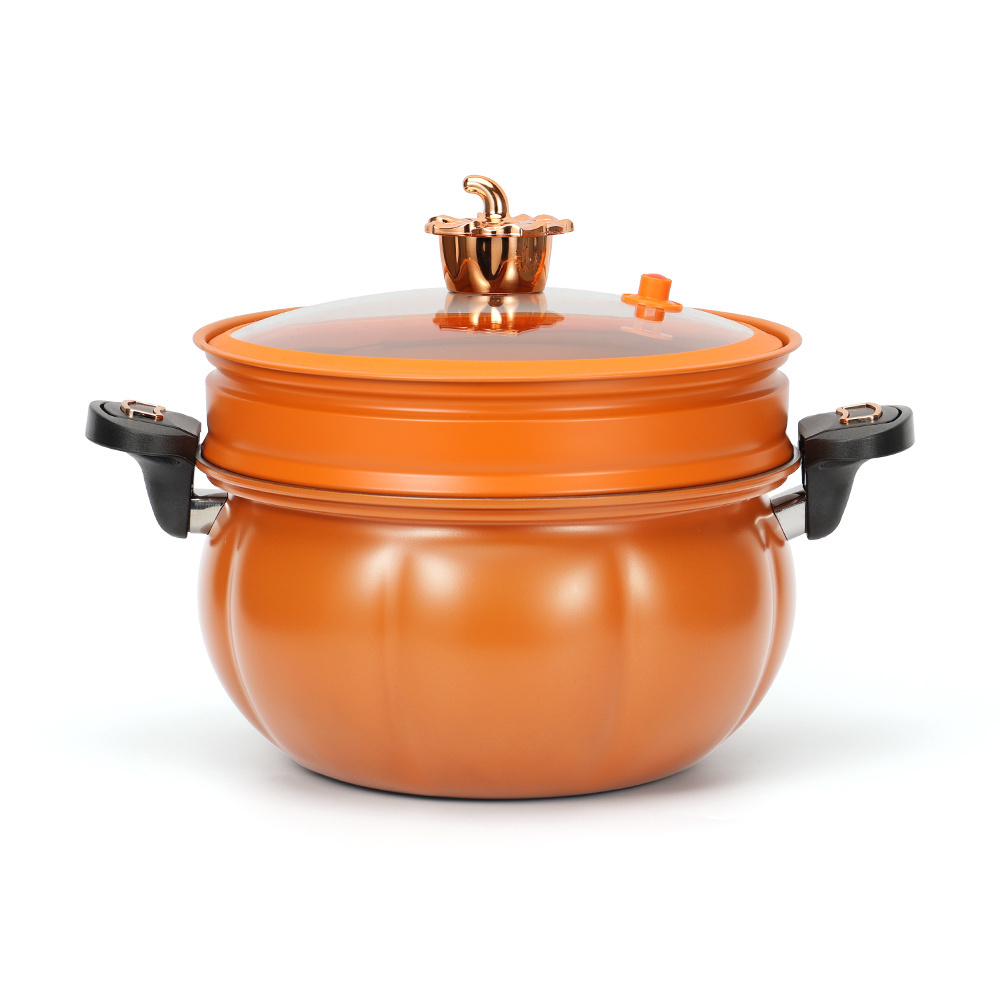 Wholesale Custom Cast Iron Durable Pumpkin Shape Casserole Non-stick Soup Pot