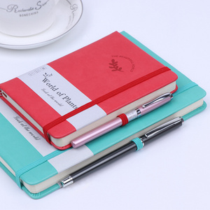 Custom 2023 High quality a4  a5 a6 pu hardcover leather notebook with pen holder and elastic band  back pocket