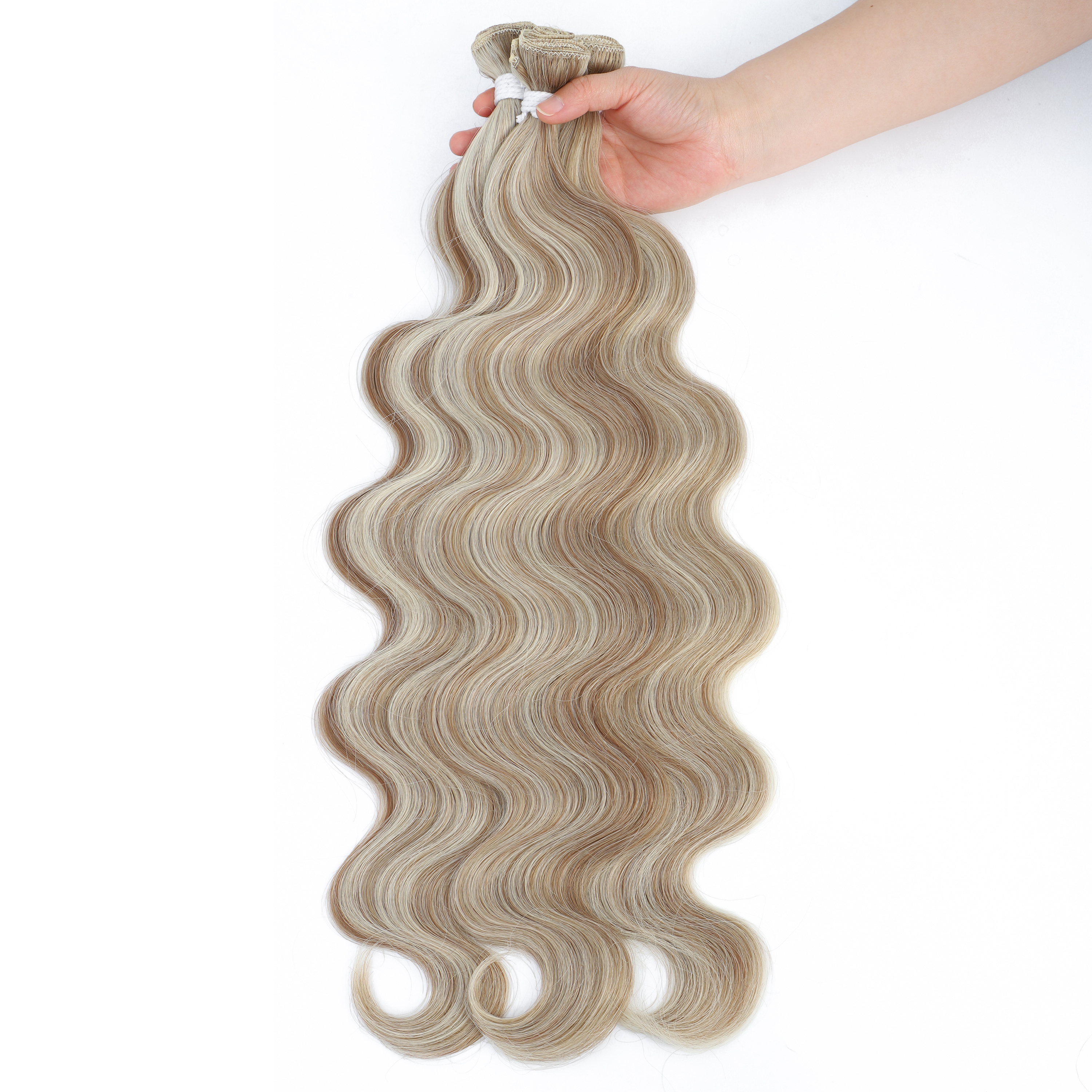 Colorful Body Wave Hair Bundles 613 Piano Blonde Natural Synthetic Hair Extensions Ombre Thick Ponytail Loose Deep Hair Weaving