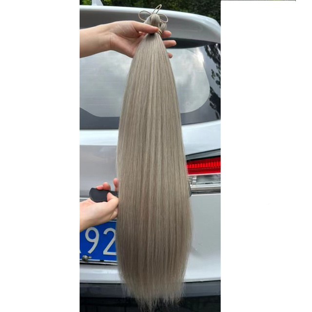 26 Inch Straight Synthetic Silky Bulk Hair Extensions  300g/Pack High Temperature Hair Bundles for Braiding Crochet Hair