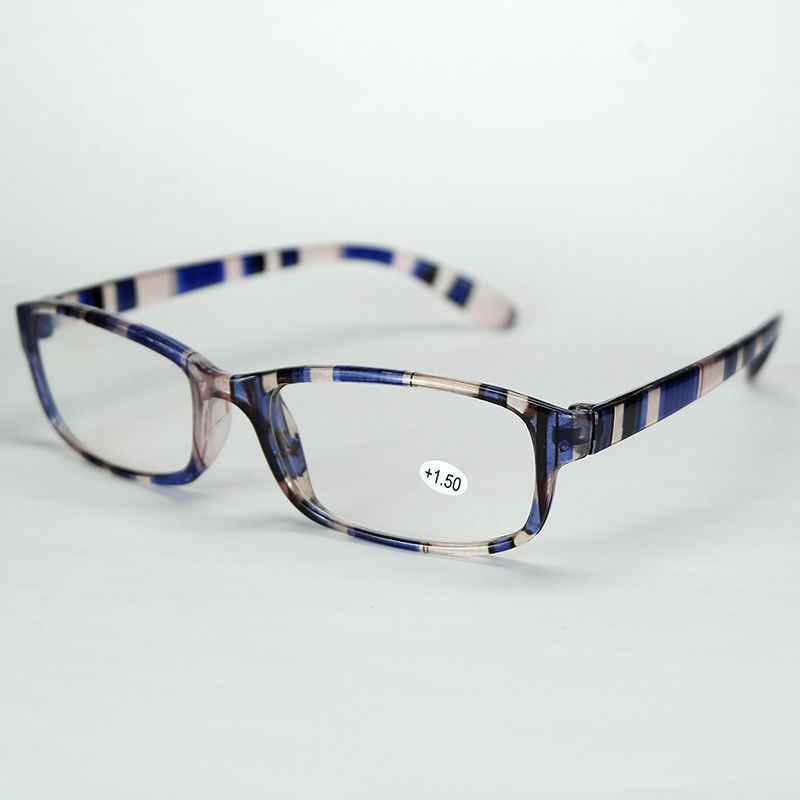 Resin Reading Glasses With Power Lenses Plastic Full Stripe Printing Frame Reading Eyeglasses Wholesale