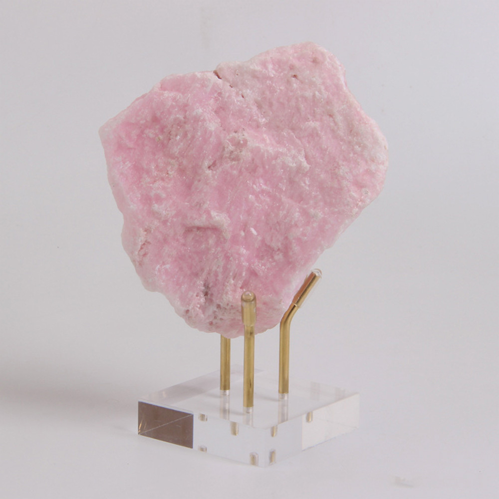 Acrylic Crystal Fossil Rock Stone Display Easel Stand Holder Clear Acrylic Base Metal Arm Minerals Perspex Display Stand