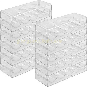 Clear Acrylic Stackable Poker Chip Trays Rack Holds 100 Chips