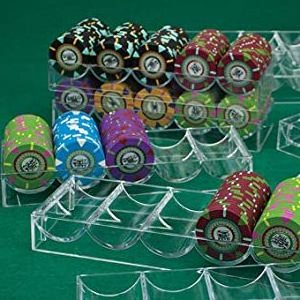 Clear Acrylic Stackable Poker Chip Trays Rack Holds 100 Chips