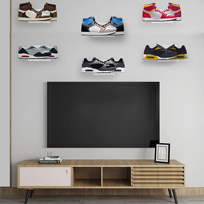 Floating Shoe Display Wall Mount for Displaying Shoes Clear Sneaker Shelves to Display and Showcase Top Collection Shoes Wall