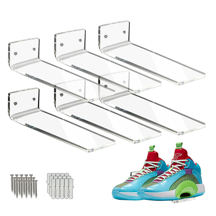 Floating Shoe Display Wall Mount for Displaying Shoes Clear Sneaker Shelves to Display and Showcase Top Collection Shoes Wall