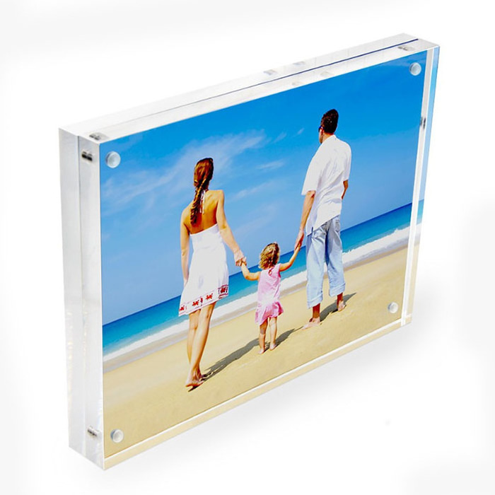 Acrylic Photo Frame Free Standing Magnetic Closure 4x6 Double Sided Acrylic Frame Display